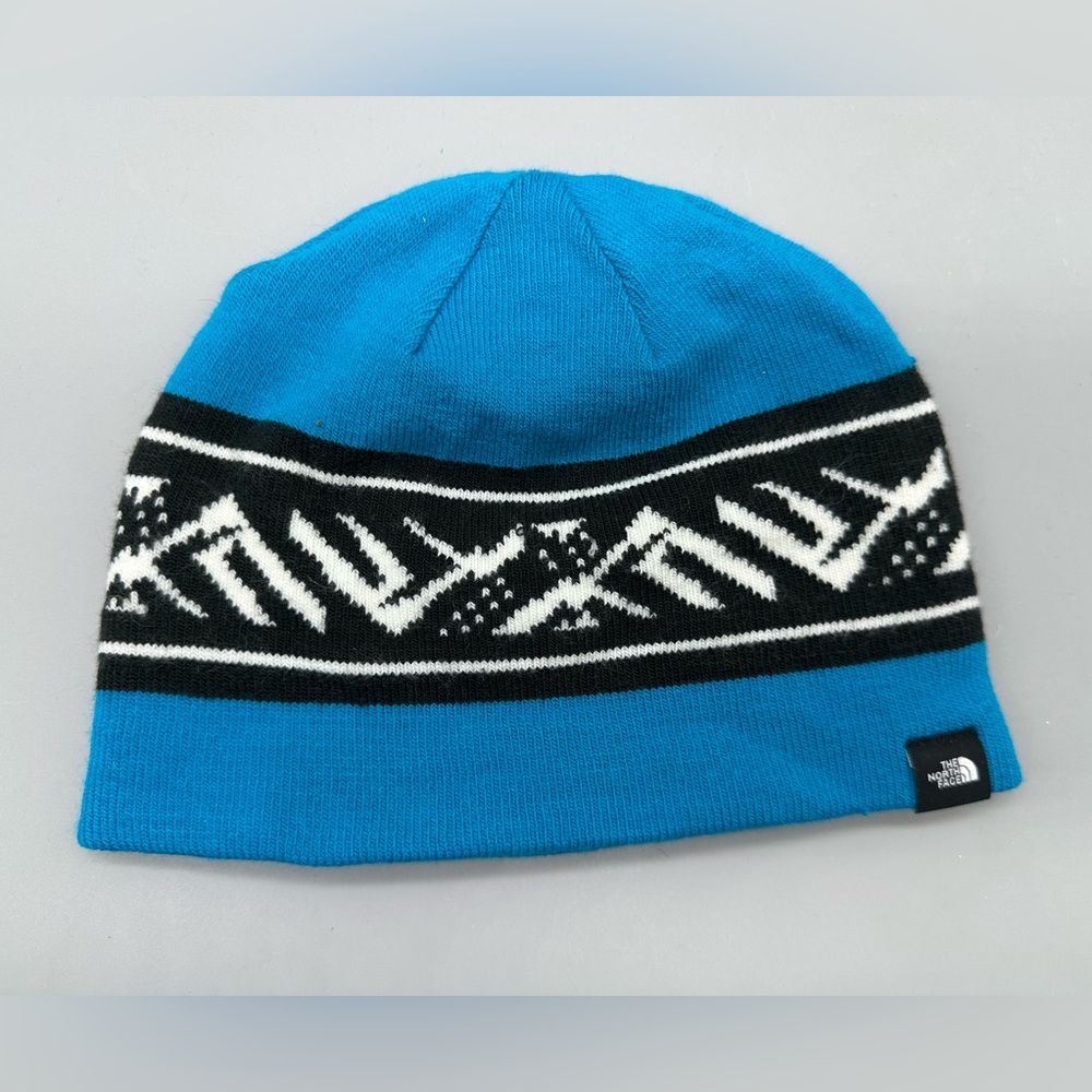 The North Face Blue, Black, & White Alpine Beanie One Size Unisex